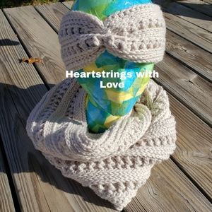 Crocheted Infinity Scarf and Ear Warmer